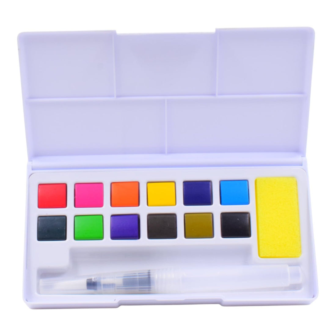 Watercolor Paint Set, 12 Colors with 1 Water Brush Pen – Multicolor