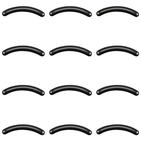 12PCS Eyelash Curler Refill Pads Silicone Rubber Curler Replacement Refill Pad Universal Lash Curler Refill Pads for Eyelash Curler, Black