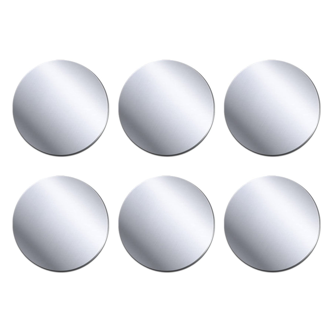 Rouclo Metal Plate Self-Adhesive 6 Pack Round Silver Compatible with Magnetic Phone Holders & Smartphones (Without Textured Surfaces) Mount Accessory