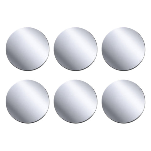 Rouclo Metal Plate Self-Adhesive 6 Pack Round Silver Compatible with Magnetic Phone Holders & Smartphones (Without Textured Surfaces) Mount Accessory