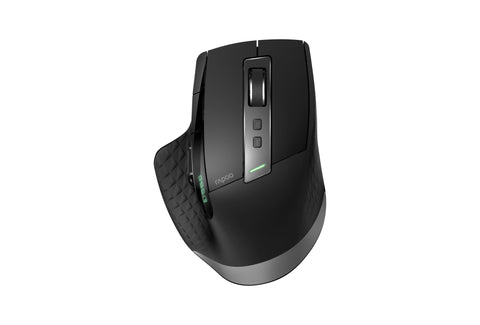 Rapoo MT750L Wireless & Bluetooth Mouse 3200 DPI Sensor Environmentally Friendly Rechargeable Battery Ergonomic for Right-Handed PC & Mac - Black