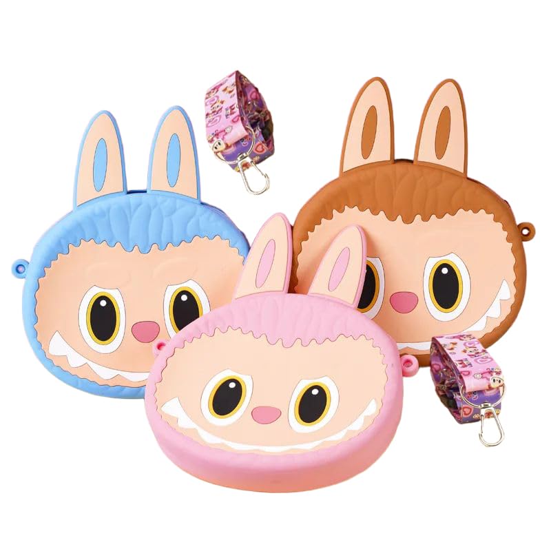 Cute Silicone Crossbody Bag for Kids – Cartoon Bow Design, Soft Mini Shoulder Purse with Adjustable Strap, Lightweight Handbag for Girls