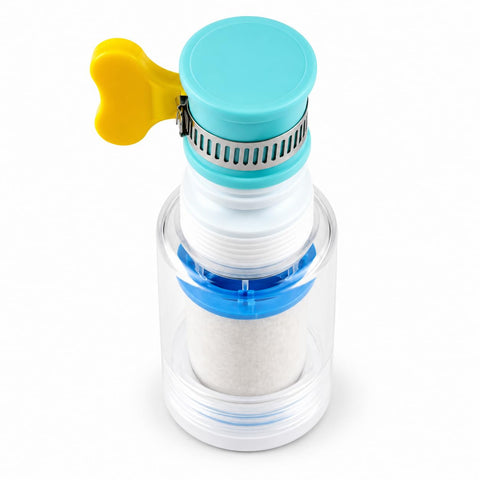 360° Flexible Faucet Water Filter for Kitchen & Bathroom – Tap Purifier with 6 Replacement Cartridges – Easy Install Splash Reducing Sink Attachment