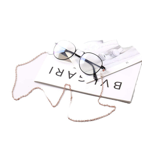 Mask Chain, Acrylic Eyeglass Chain, Retro Pattern Mask Lanyard Stylish Necklace for Mask Exemption Lanyard for Both Adults and Kids (Rose Gold)