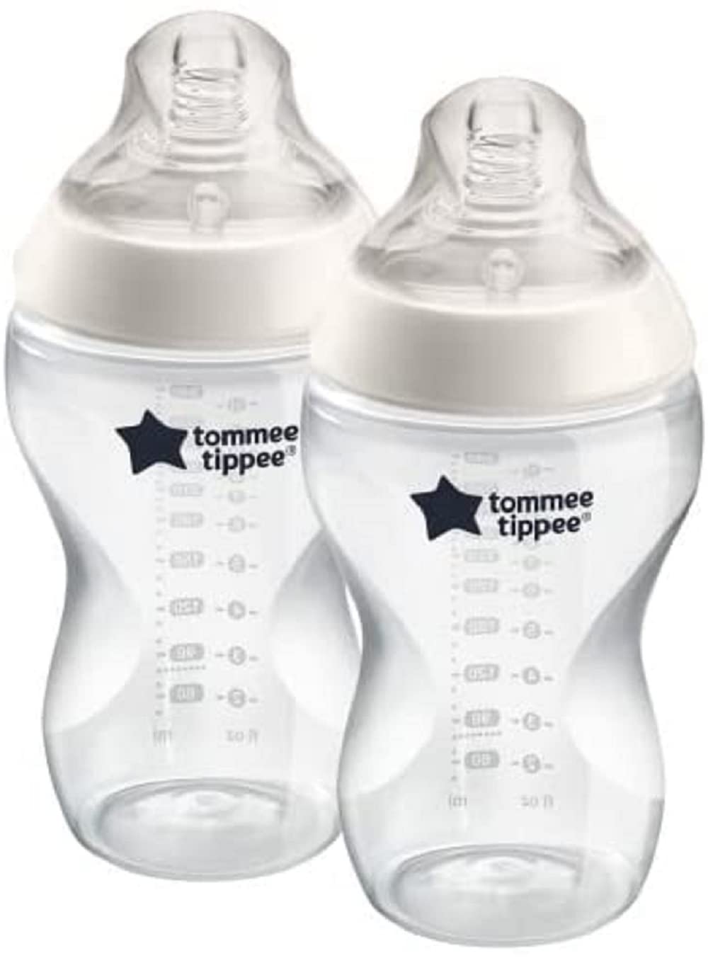 Tommee Tippee Closer To Nature Feeding Bottles 2X 340ml, White, 2342262071, 340 ml