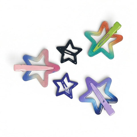 Catch Up Star Hair Clips Card for Women and Girls Cute Star Design Fashion Hair Accessories Strong Hold Lightweight Durable Daily Wear Stylish Sparkly Hair Clip Set