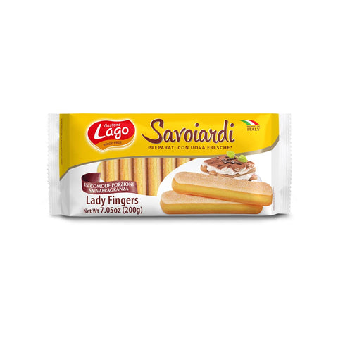 Lago Lady Finger | Contain Traces Of Soybeans, Milk Products and Nuts | Palm Oil Free | Only Natural Flavoring Used | Lady Finger - 200g
