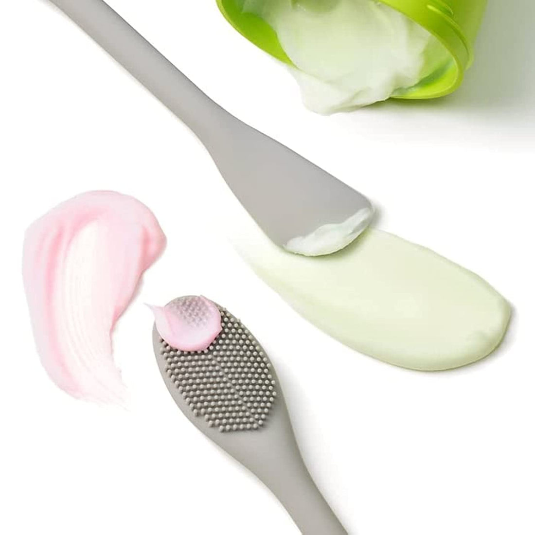 Double-Ended Silicone Face Mask Brush Applicator Mask Beauty Tool, Soft Silicone Facial Mud Mask Brush