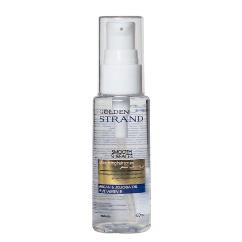 GOLDEN STRAND Moisturizing Hair Serum with Argan & Jojoba Oil + Vitamin E – 50ml – Smooths Frizz, Enhances Shine, Treatment for Straightened & Protein-Treated Hair