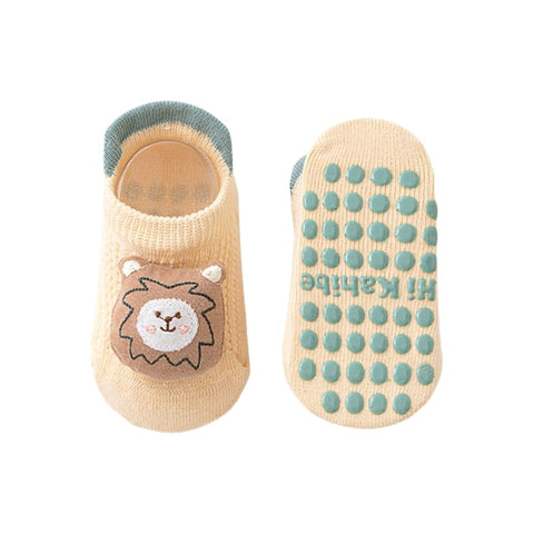 Baby Cotton Socks with Non-Slip Grips | OEKO-TEX Certified A-Class | 3D Cartoon Design | Unisex Toddler Ankle Socks for Spring/Summer/Fall