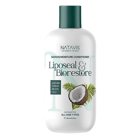 Natavis Moisture Conditioner 300 ML | Sulfate, Silicon and Paraben-FREE |Infused with Liposeal and Biorestore |Argan oil deeply conditions hair