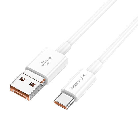 Borofone BX102 Winner 2-in-1 Fast Charging & Data Cable, Type-C + USB-A to USB-C, 60W Power Delivery & 3A High-Current, Heavy-Duty 1-Meter Reinforced TPE & ABS Sync Cord – White