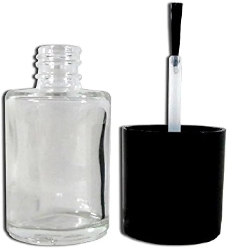 Empty Refillable Manicure Nail Polish Oil Bottle Nail Serum Bottle (Black Cap, 12ml)
