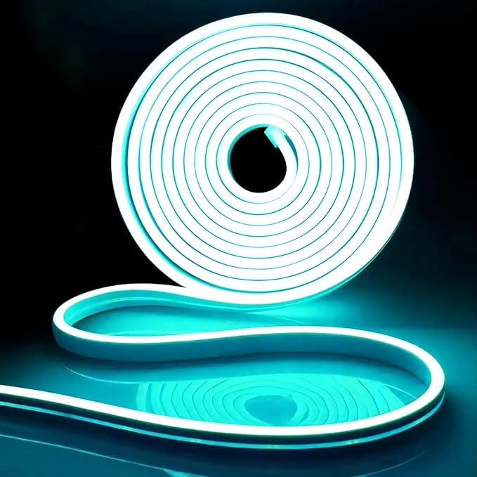 Generic Neon LED Strip 12V Ice Cream Blue, 5M Waterproof Flexible Neon Light for Indoor & Outdoor Decoration, Festival, Birthday with 12V 2A Adapter