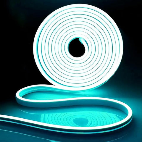 Generic Neon LED Strip 12V Ice Cream Blue, 5M Waterproof Flexible Neon Light for Indoor & Outdoor Decoration, Festival, Birthday with 12V 2A Adapter