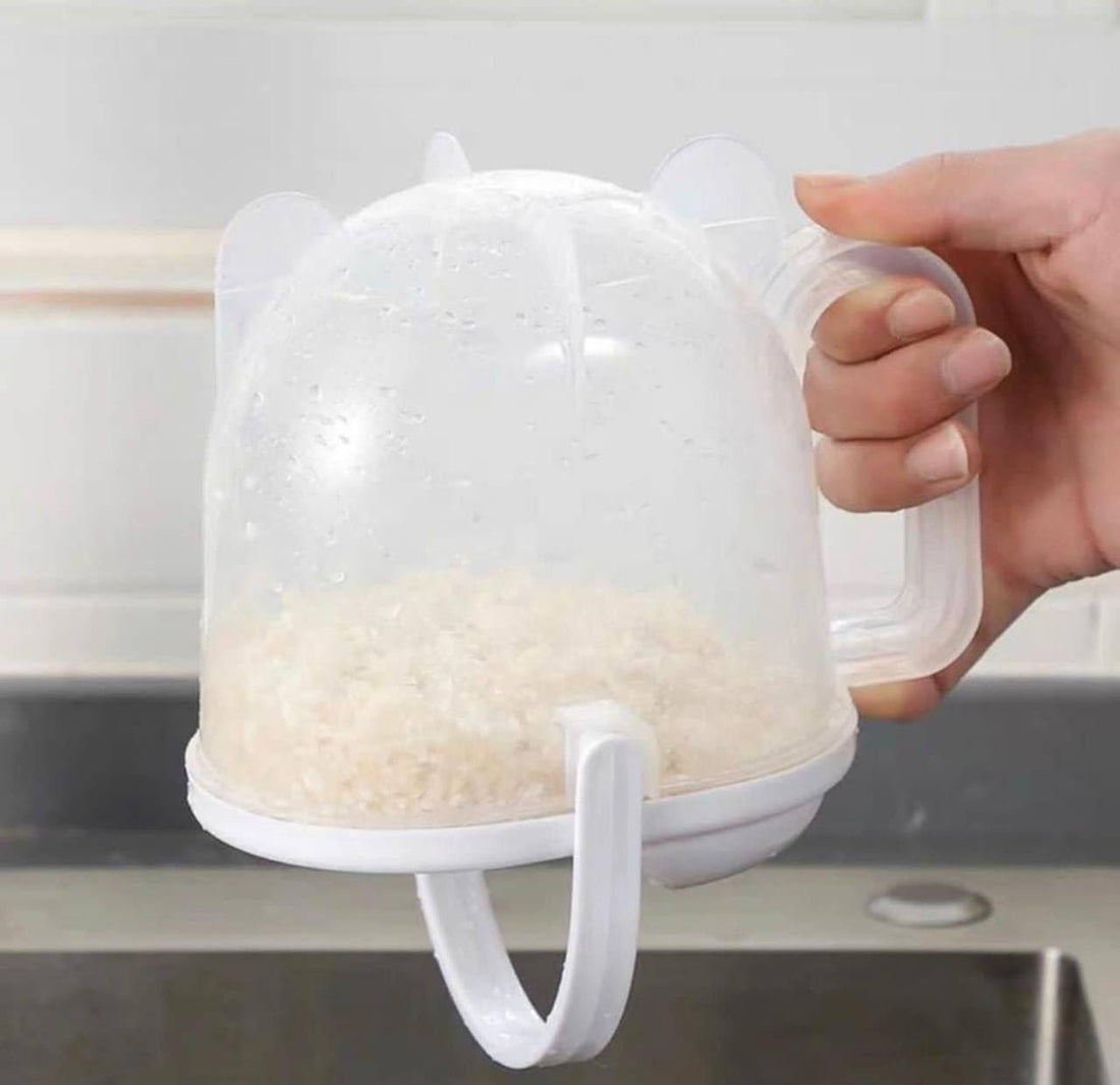 Rice Washer, Vegetables, and Legumes Washing Jug Large Capacity with Side and Top Handles, Healthy and Safe Plastic for Daily Cooking Tray