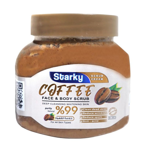 Starky Scrub Cream Face&Body Scrub Deep Cleansing Whitening Skin With Coffee For All Skin Types-300ml