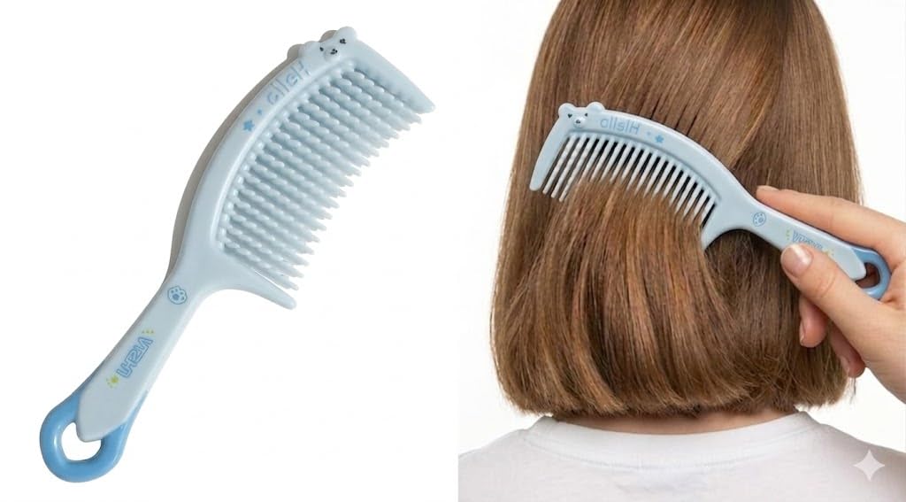 Wide Tooth Comb and Large Hair Detangling Comb, Durable Hair Brush for Best Styling and Professional Hair Care, Suitable for Curly Hair, Long Hair, Wet Hair in all Types,-N4
