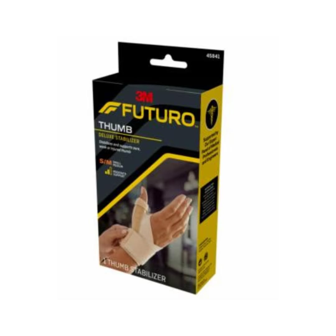 (Small/Medium, Beige) - Futuro Deluxe Thumb Stabiliser, Moderate Stabilising Support, Small/Medium, Black
