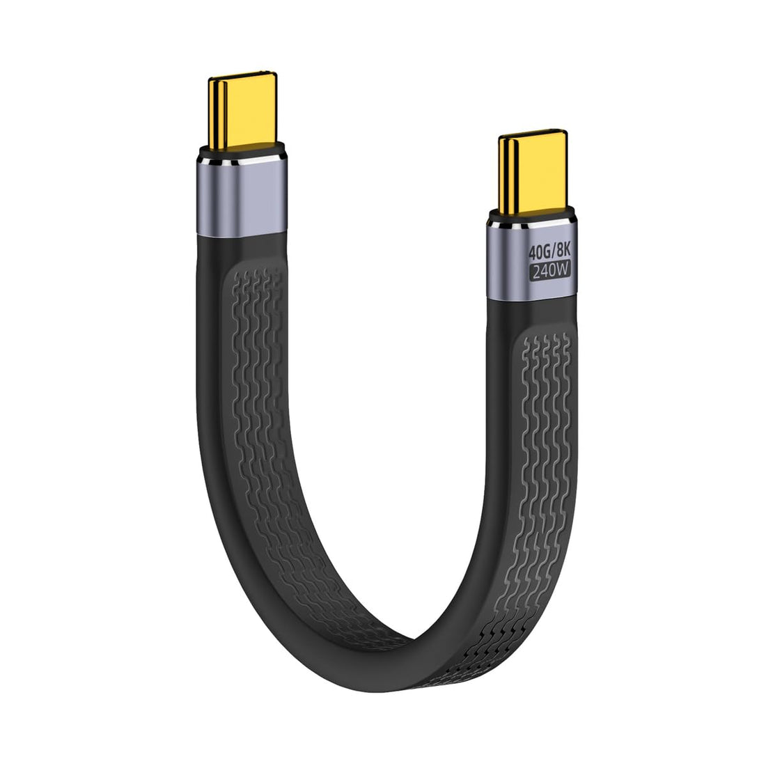 CY USB4.0 Cable 240W Type-C USB-C Male to Male USB4 40Gbps 100W 8K Flat Slim FPC Data Cable 13cm