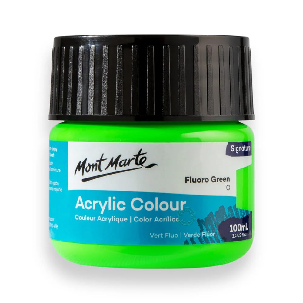 Monte Marte MSCH1114 Acrylic Colour Paint 100 ml, Fluoro Green