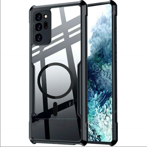 Magnetic Clear Case Compatible with Samsung Note 20 Ultra/samsung note 20 ultra case, Support Magsafe Wireless Charging, Not Yellowing, Flexible Frame, Shockproof Protective Phone Case (Black)