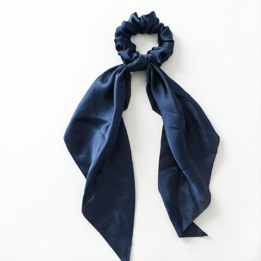 Bow Hair Ties - Satin Scrunchies with Ribbon for Thick and Fine Hair Types (option 2)