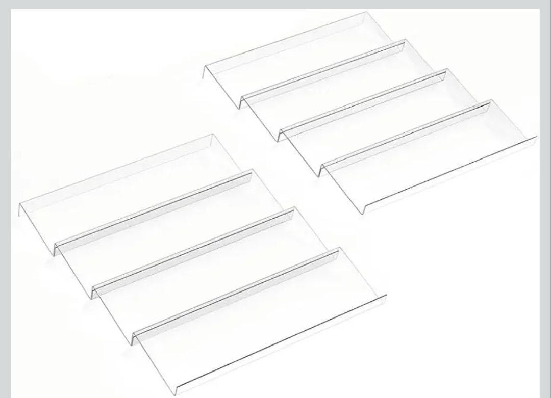 Clear Acrylic Spice Drawer Organizer 2 Pack Kitchen Drawer Divider for Seasonings & Small Jars, Transparent Storage Insert for Pantry Organization and Space Saving Cabinet Tray Solution