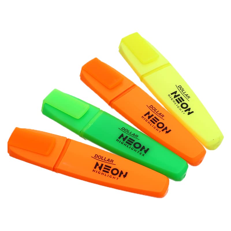 Dollar hl-625 set of 4 pieces of neon highlighter ink base water - multi color