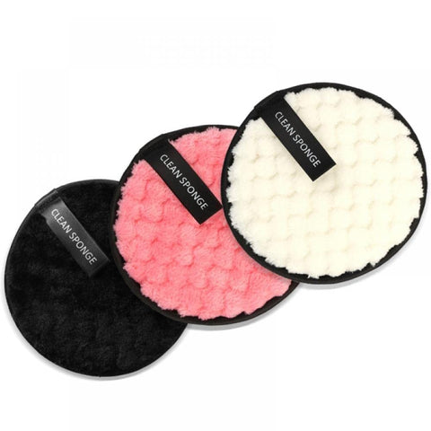 (Pack Of 2) Microfiber Reusable Makeup Removal Sponge Pads For Deep Cleansing Facial Make up Remover Wipes For Mascara Eye Shadow
