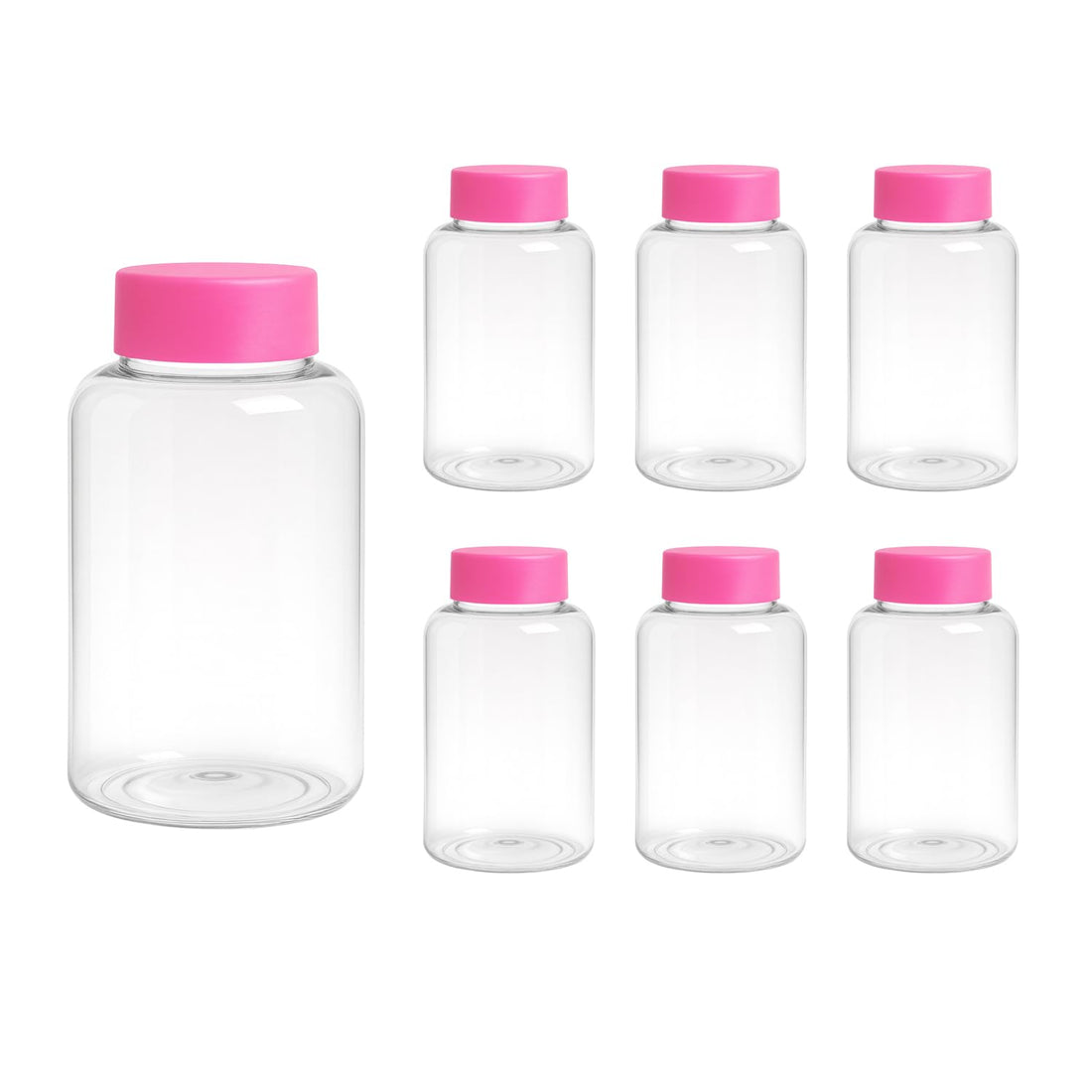 Offer 6 Pack Clear White Plastic Bottles 240ml Empty All Purpose Refillable Sterilized Medicine Bottles (Funoni) (Pink)