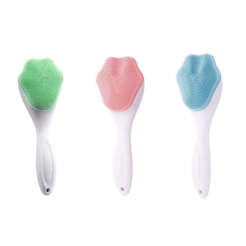 ALMEKAQUZ 3Pcs Silicone Face Scrubber, Multiple Colors Face Scrub Brush, Manual Handheld Face Scrubber, Easy to Clean Lather Well Face Brush Exfoliator for Deep Cleaning