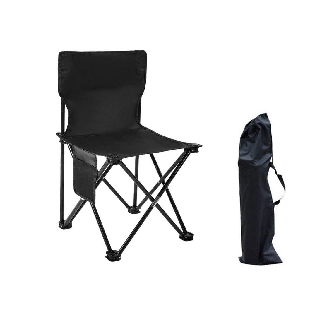 SKY-TOUCH Outdoor Camping Folding Chair，Lightweight Folding Chair With Cooler Bag，Sturdy and Durable for Outdoor, Picnic, Cooking, Beach, Hiking, Fishing（43×43×72cm）
