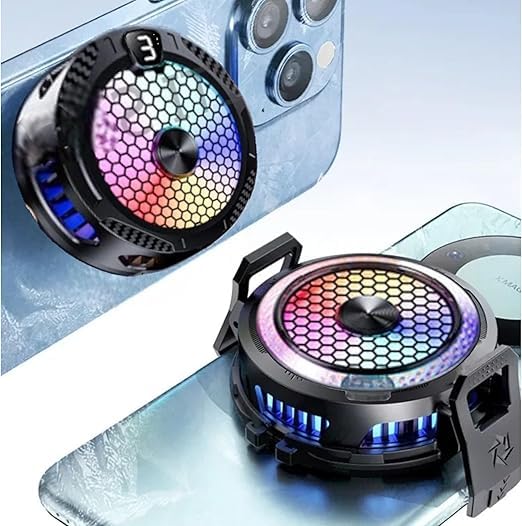 Adhomax Mobile phone temperture Cooler, For Gamers, Drivers, 2 in 1, Works With Magsafe, 5 minutes to Freeze, Type-c cable, all day use, free Pupg fingers and free 2 Trigger Clips cooling, 1 Pack