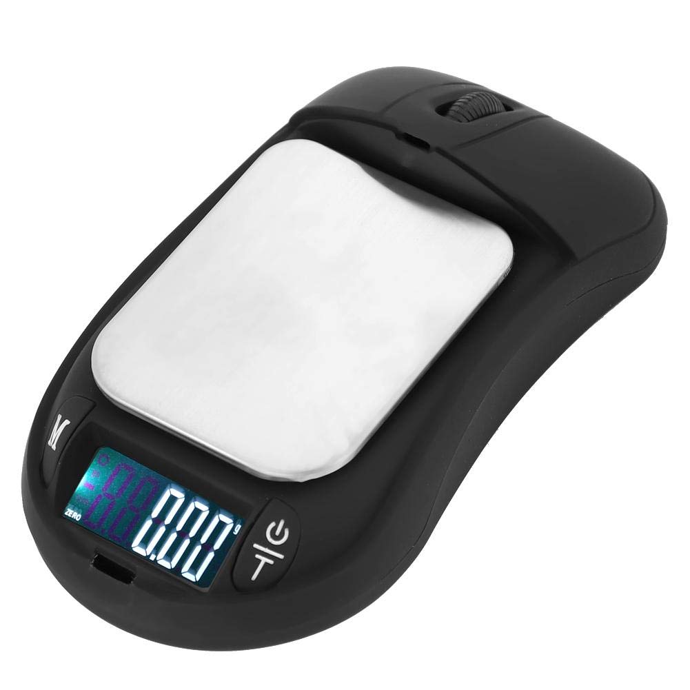 Digital Scale, 200g/0.1g Black Pocket Portable Mouse Scale Electronic Tea Weighing Tool with LED LCD Display