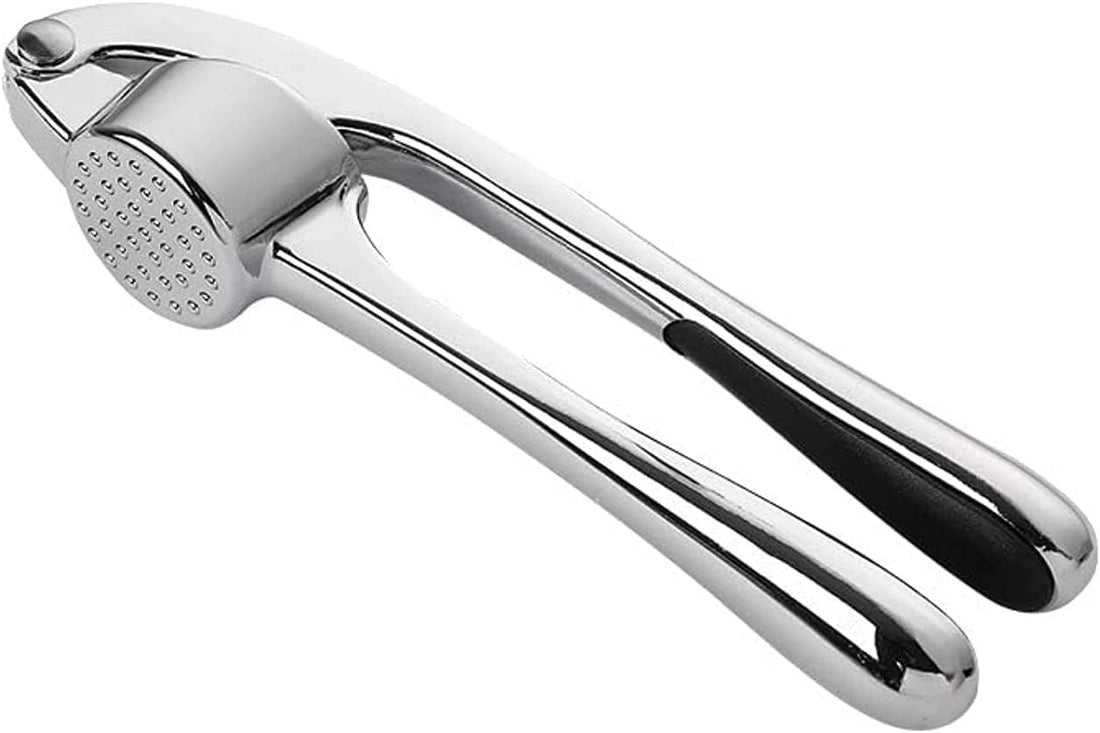 Premium Stainless Steel Garlic Press, Rust Resistant, Professional Design, Dishwasher Safe, Silver