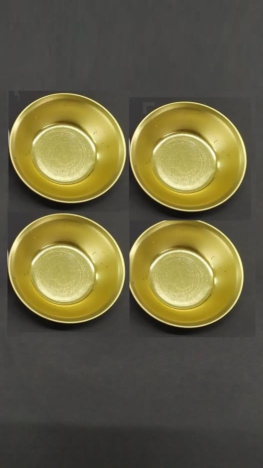 Golden Incense Burner Plates, 8 cm, Set of 4