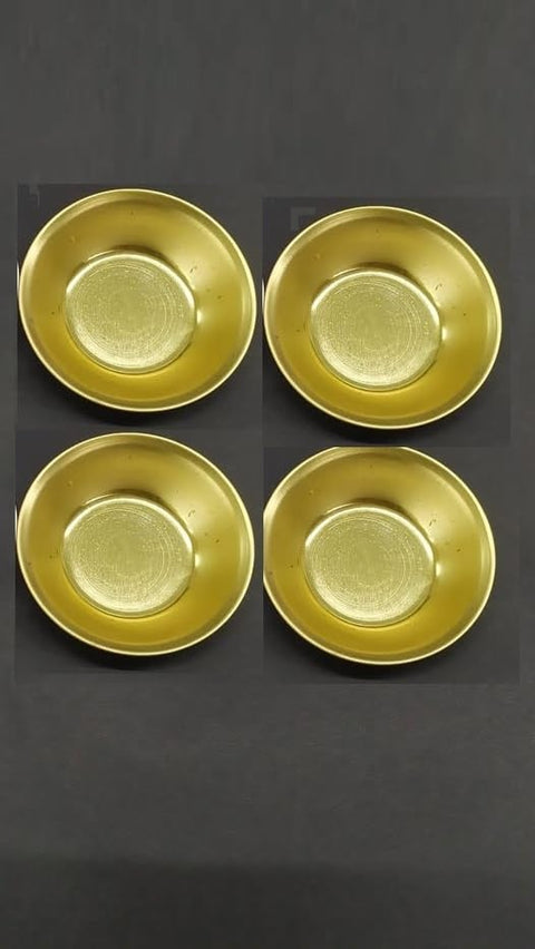 Golden Incense Burner Plates, 8 cm, Set of 4