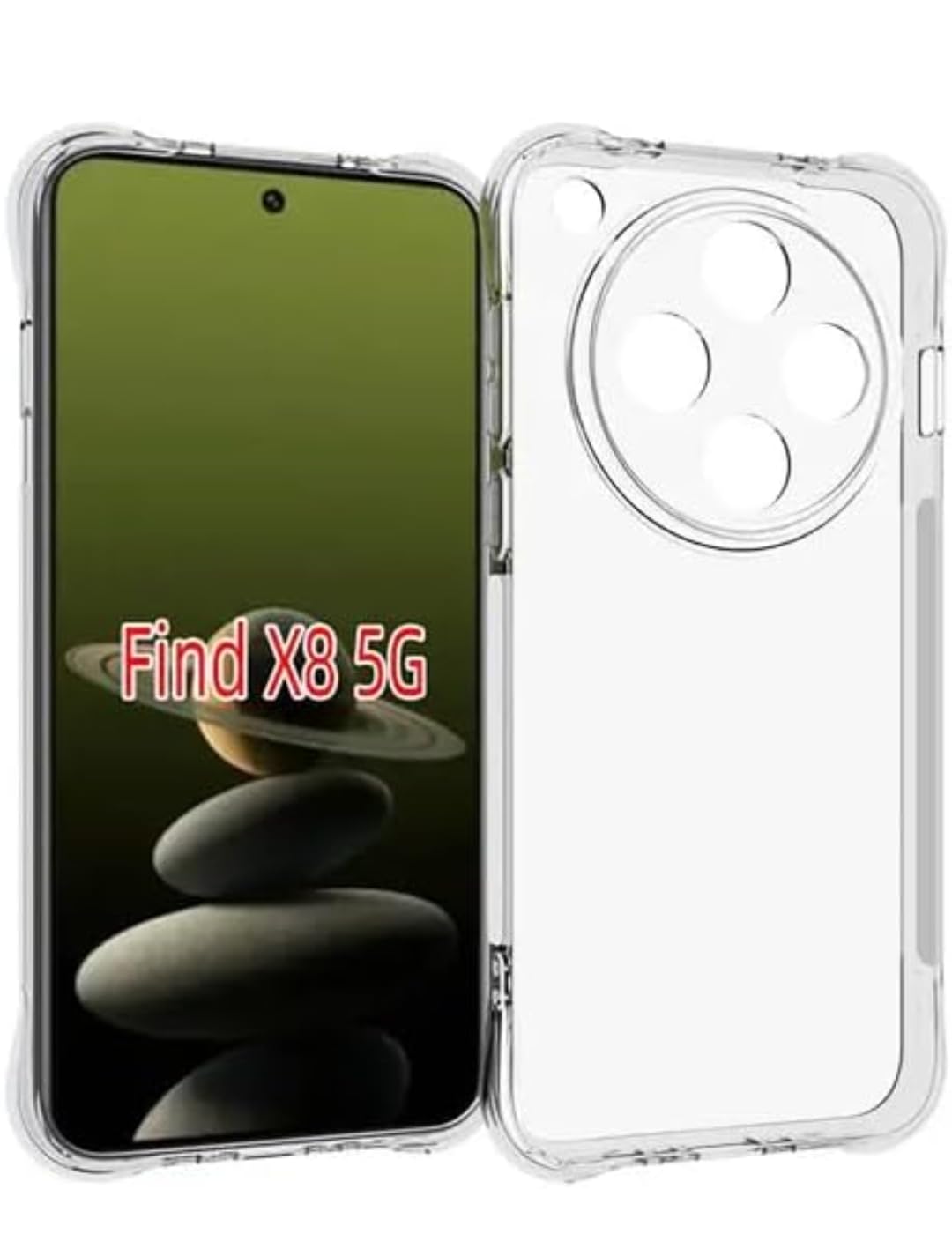 Clear Back Cover case for [Oppo Find X8 5G] |360 Degree Protection| Shock Proof Design| Transparent |Boom Back Cover Case for [Oppo Find X8 5G] TPU BumB - (Transparent Bumper)
