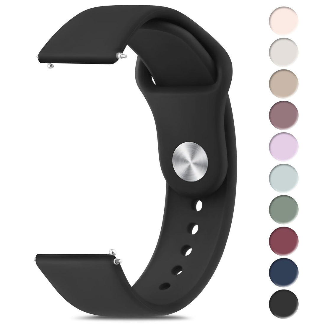 Meliya 22mm Watch Bands Quick Release Replacement Wristband, Soft Silicone Sport Replacement Straps for Men Women