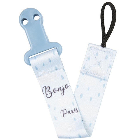 Canpol babies Soother Clip with Ribbon BONJOUR PARIS blue