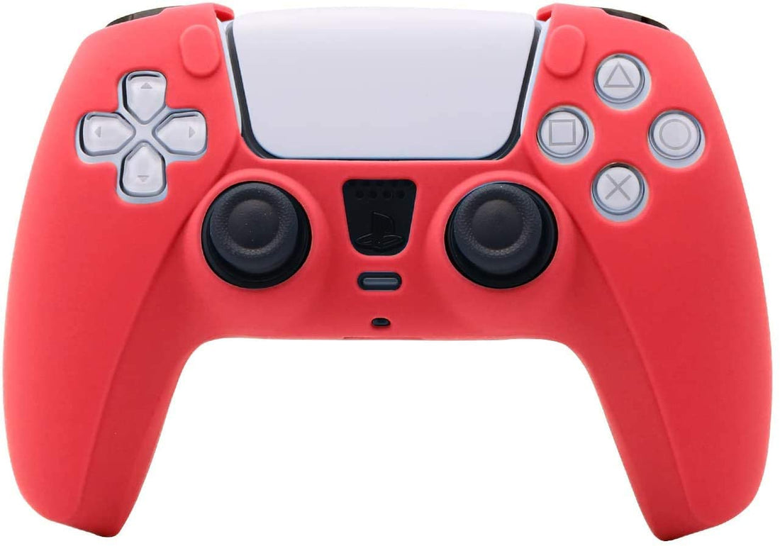 PS5 Controller Grip Cover, GAMENOPHOBIA Anti-Slip Silicone Skin Protective Cover Case for Playstation 5 DualSense Wireless Controller Red