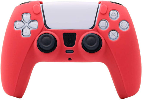 PS5 Controller Grip Cover, GAMENOPHOBIA Anti-Slip Silicone Skin Protective Cover Case for Playstation 5 DualSense Wireless Controller Red