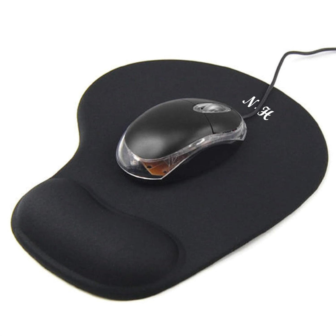 Mouse Mat BLACK ANTI-SLIP COMFORT MOUSE PAD MAT WITH GEL FOAM REST WRIST SUPPORT FOR PC LAPTOP - Compatible with Laser and Optical Mice