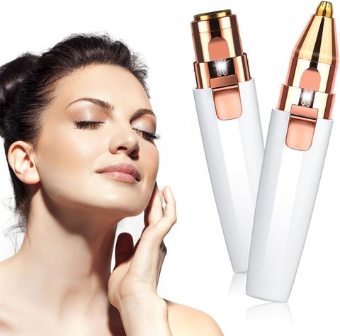 2 in 1 Brows Eyebrow Facial Hair Remover Trimmer Epilator & Women's Painless Hair Remover, Lipstick Shaver for Face, Hand, Armpit, Leg and Bikini