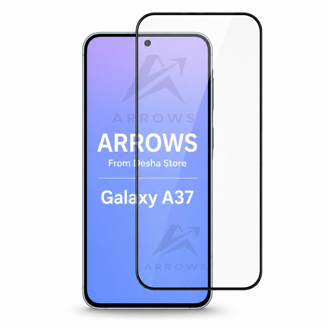 ARROWS Tempered Glass Screen Protector for Samsung Galaxy A37, 9H Hardness, HD Clear, Full Coverage, Fingerprint Unlock Support, Scratch Resistant, Bubble-Free Installation