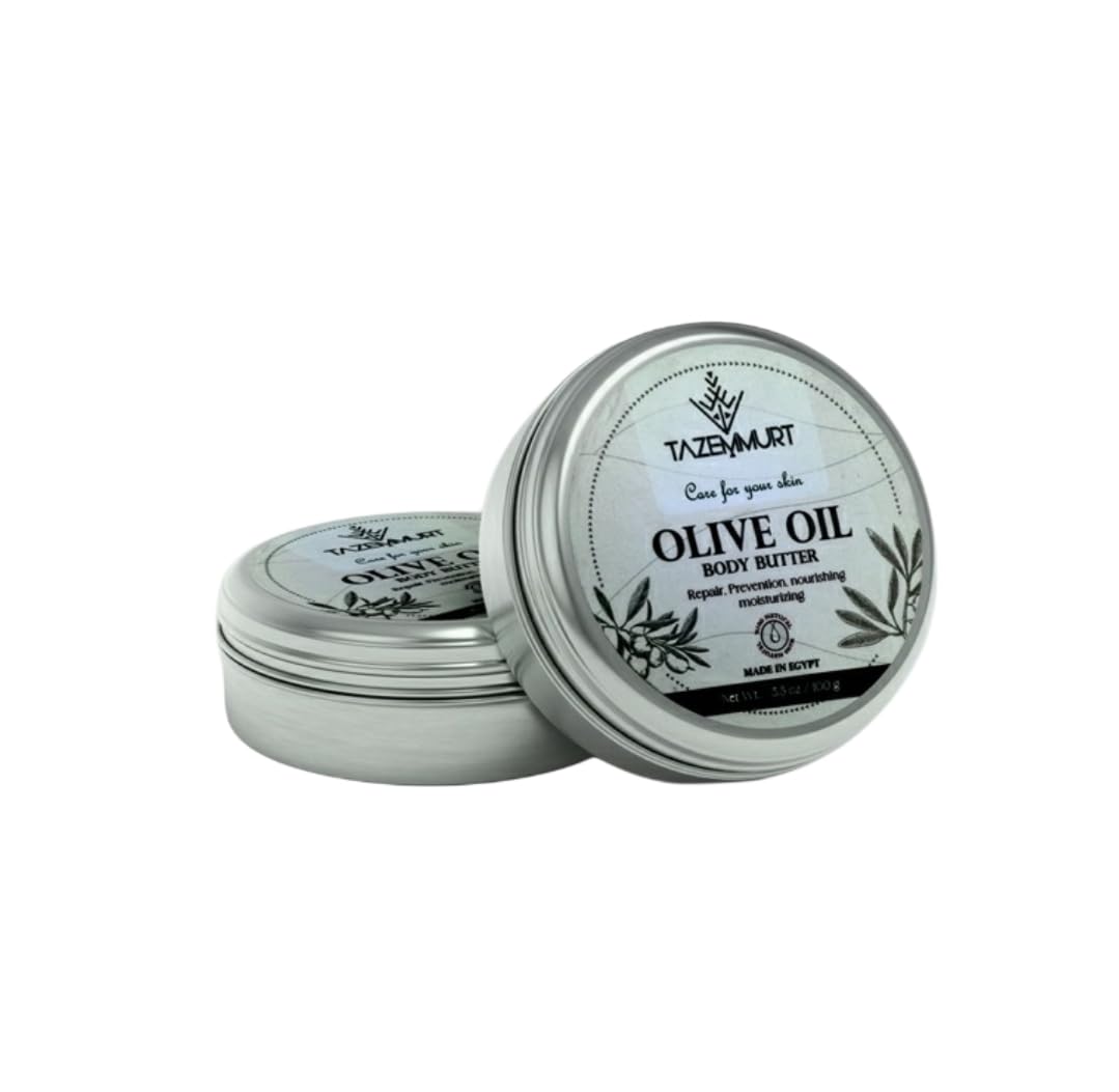 TAZEMMURT Olive Oil Body Butter 30g – Deep Moisturizing Body Butter for Dry Skin – Rich Olive Oil Formula – Nourishing & Softening Skin Care – Natural Body Moisturizer – Made in Egypt
