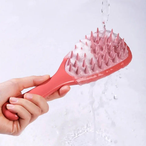 Long Handle Shampoo Brush – Silicone Scalp Massage Comb for Wet & Dry Hair | Anti-Dandruff Exfoliating Brush | Promotes Hair Growth & Deep Cleansing
