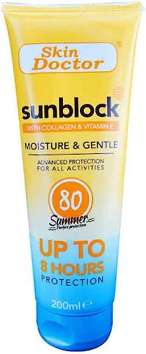 Skin Doctor SPF 80 Sunblock Moisture & Gentle 8H 200 ML