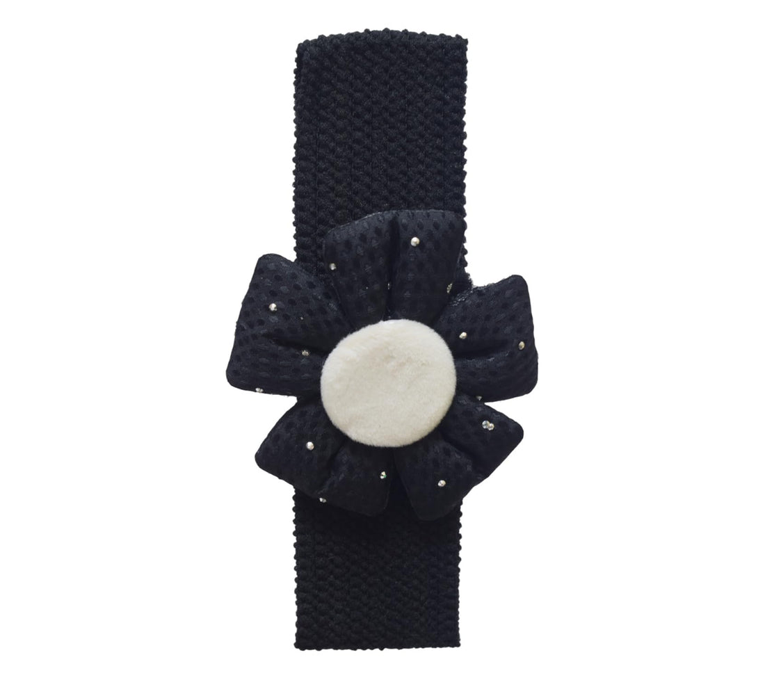 Daphne Girls' Rose Hairband - Black - 1729